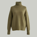 Women’s Luxury Cashmere Turtleneck Sweater – Oversized Ribbed Knit Soft Warm Winter Pullover for Elegant Minimalist & Quiet Luxury Style