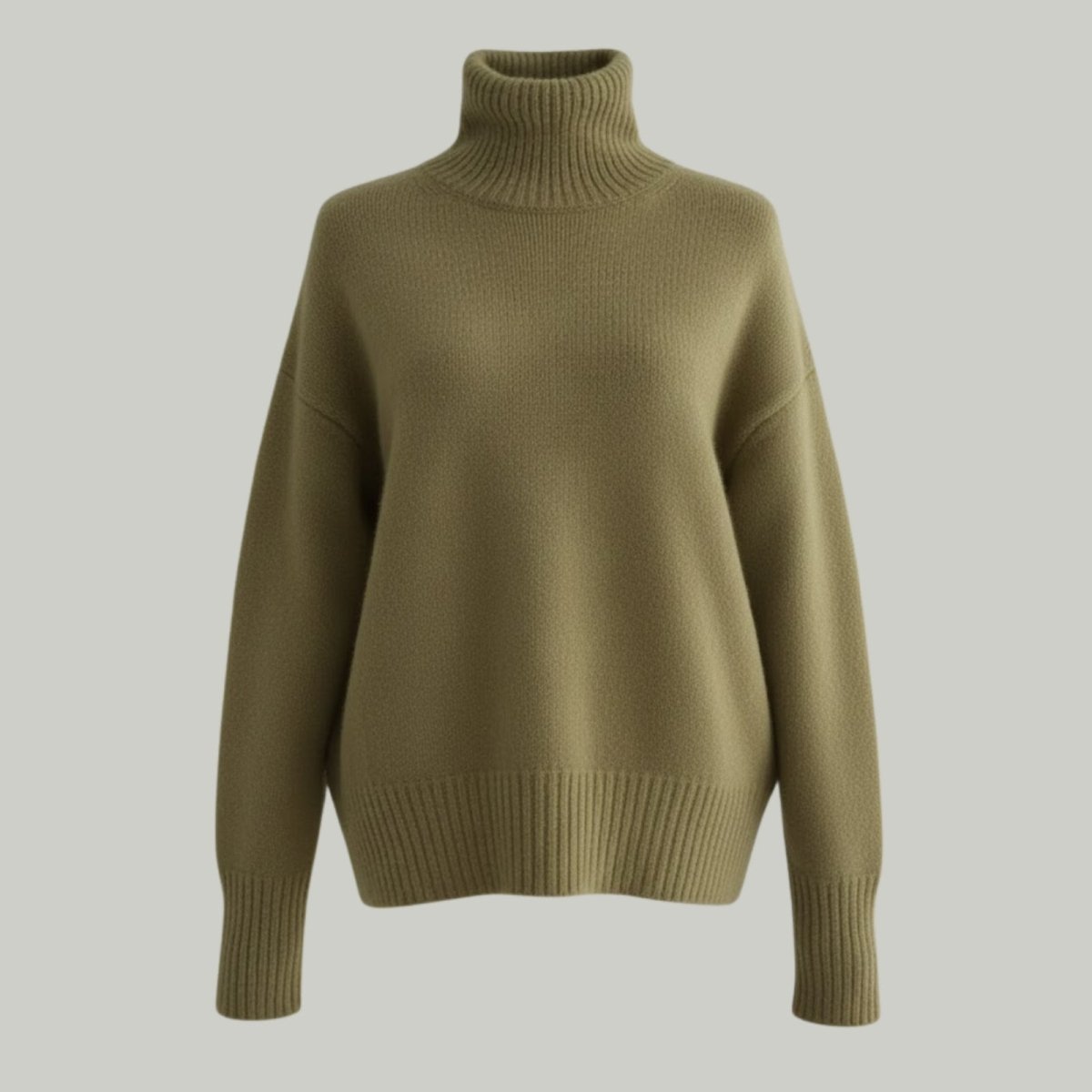 Women’s Luxury Cashmere Turtleneck Sweater – Oversized Ribbed Knit Soft Warm Winter Pullover for Elegant Minimalist & Quiet Luxury Style