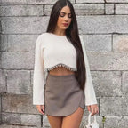Women’s High Waist Skort – Asymmetrical Office Skirt Shorts for Summer