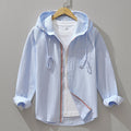 Men’s Hooded Cotton Shirt – Button-Front Casual Layering Essential