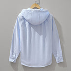 Men’s Hooded Cotton Shirt – Button-Front Casual Layering Essential