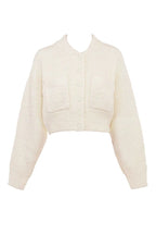 Women’s Josephine Chenille Knit Bomber Jacket – Soft Button Front Cozy Cardigan Jacket with Pockets for Casual, Lounge & Everyday Wear