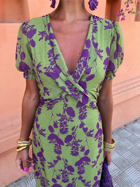 Kristine  Summer Dress — Women’s Lightweight Flowy Dress Elegant Casual Beach Vacation Day to Night Outfit