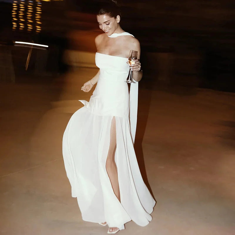 Kori Asymmetrical Maxi Dress – Elegant Flowing Layered Statement Dress