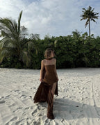 Kori Asymmetrical Maxi Dress – Elegant Flowing Layered Statement Dress