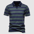 Men's Striped Polo Shirt – Premium Cotton Blend Casual Polo