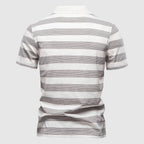 Men's Striped Polo Shirt – Premium Cotton Blend Casual Polo