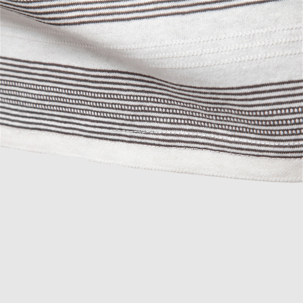 Men's Polo Shirt — Men’s Premium Cotton-Blend Striped Polo, Breathable Casual Chic Top