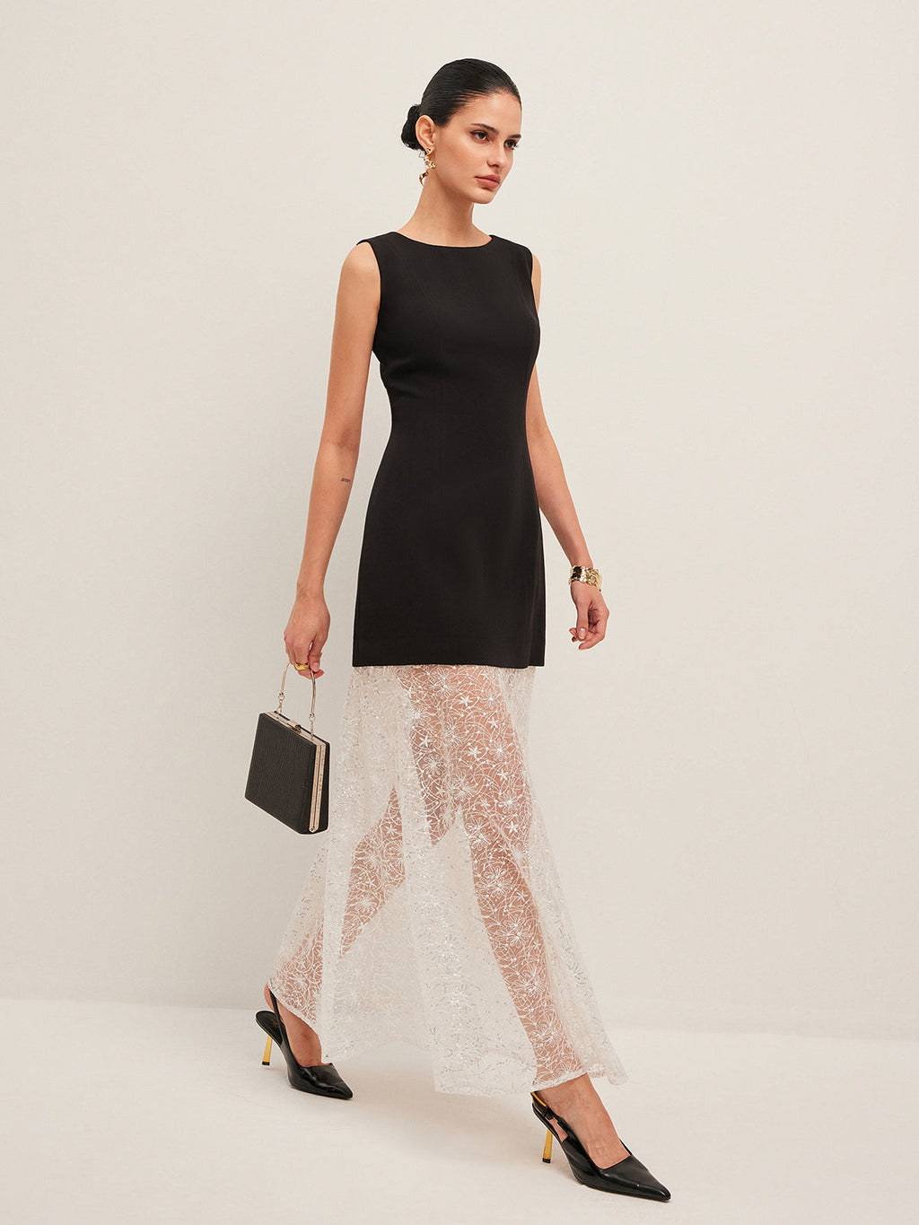 Women’s Embroidered Sheer Lace Maxi Dress – Sleeveless Elegant Wedding & Party Dress