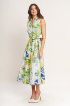 Midi Dress for Women with Surplice Neckline