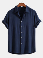 Men’s Linen-Rayon Blend Shirt – Lightweight Breathable Summer Essential