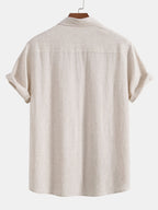 Men’s Linen-Rayon Blend Shirt – Lightweight Breathable Summer Essential