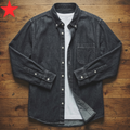Men’s Premium Denim Shirt – Classic Long Sleeve Cotton Button-Up Casual Shirt