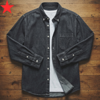 Men’s Premium Denim Shirt – Classic Long Sleeve Cotton Button-Up Casual Shirt