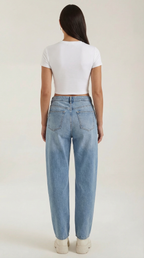 Luna Heart Hardware Crop Top — Women’s Fitted Stretch Jersey Cap Sleeve Cropped Y2K Style Sweetheart Detail Tee