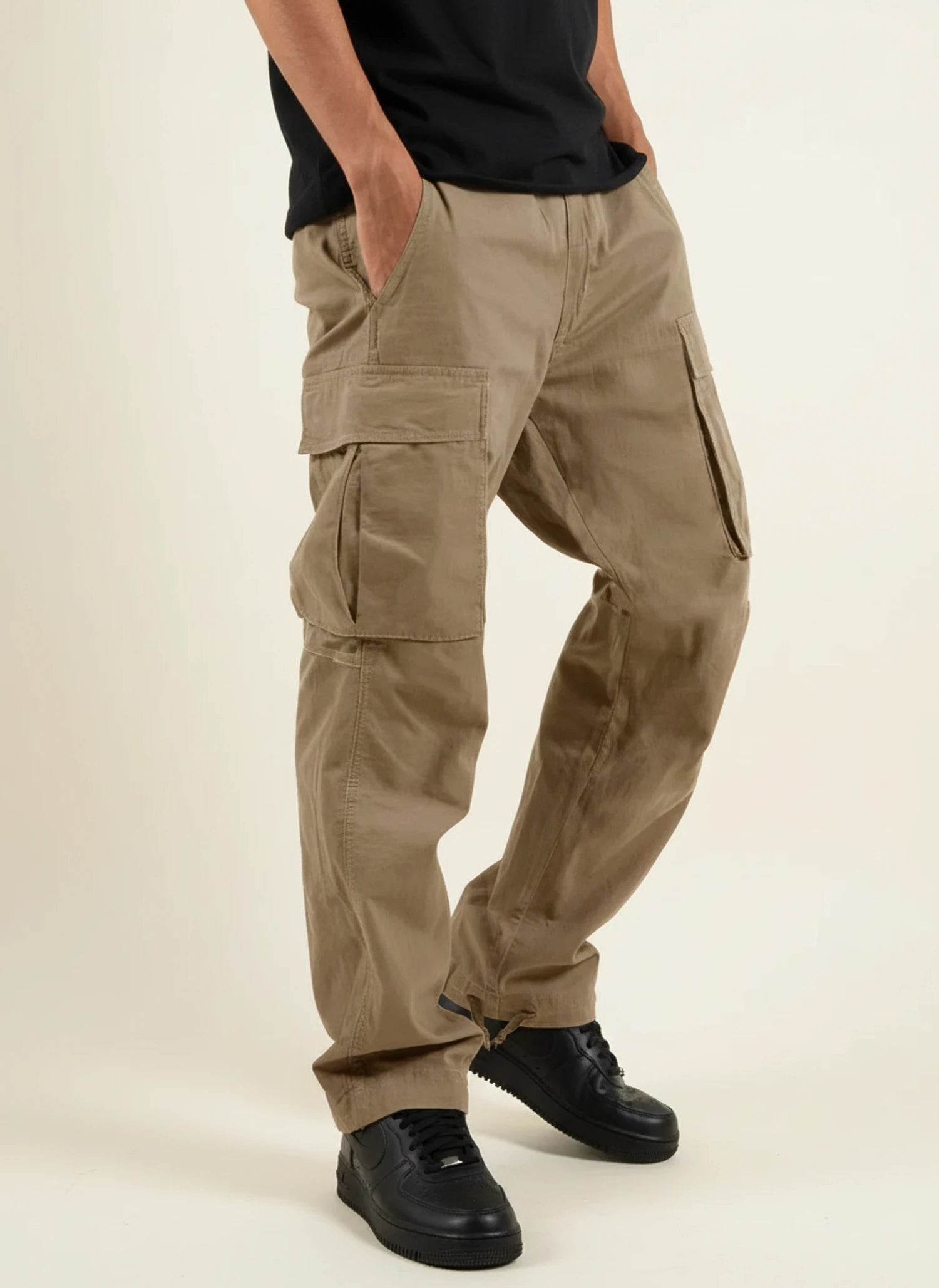 Mason | Comfortable Loose Fit Black Cargo Pants