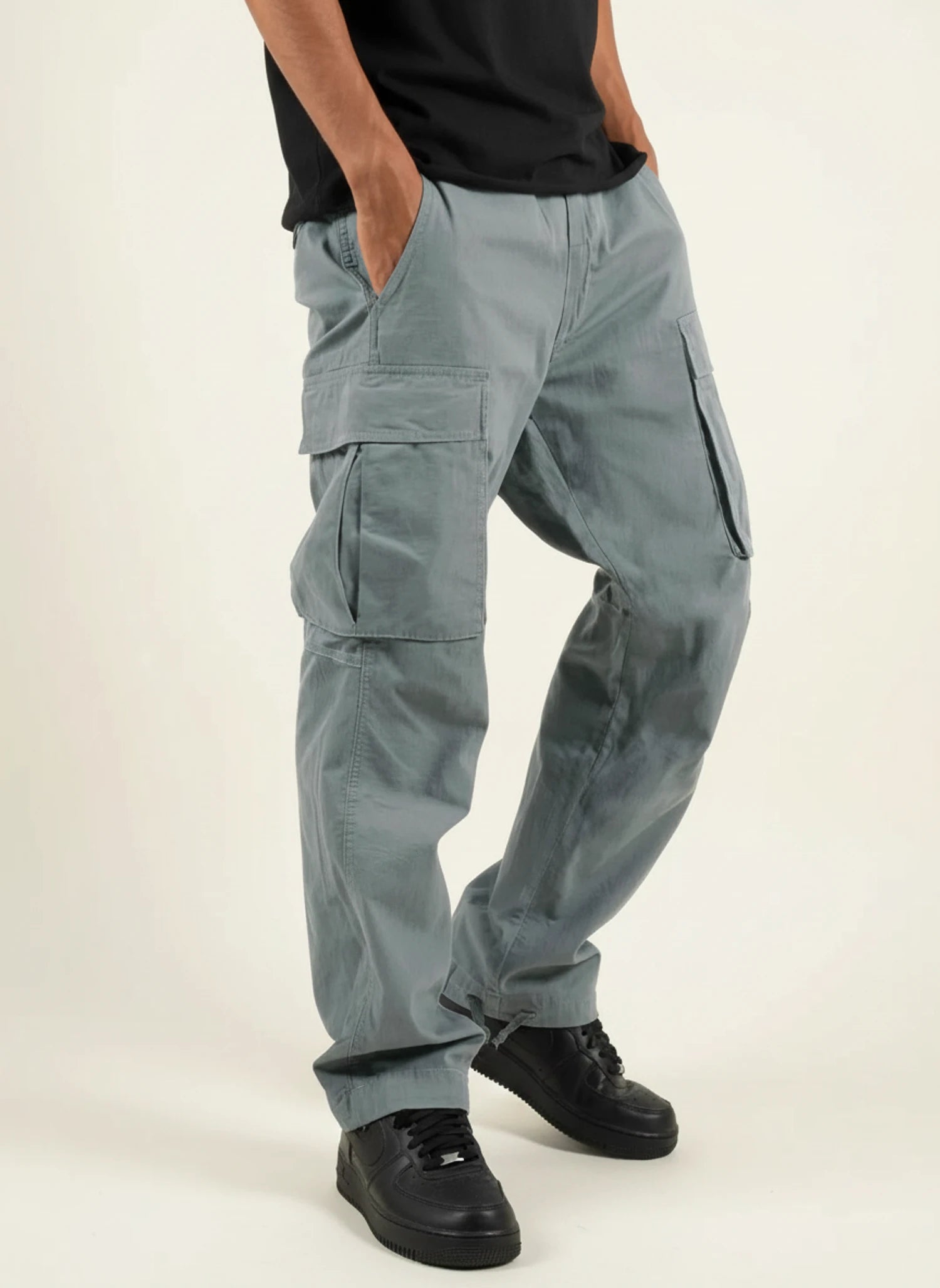 Mason | Comfortable Loose Fit Black Cargo Pants