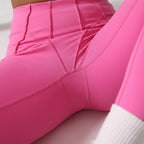 Women’s Seamless Yoga Set – High-Waisted Leggings & Long Sleeve Activewear Top