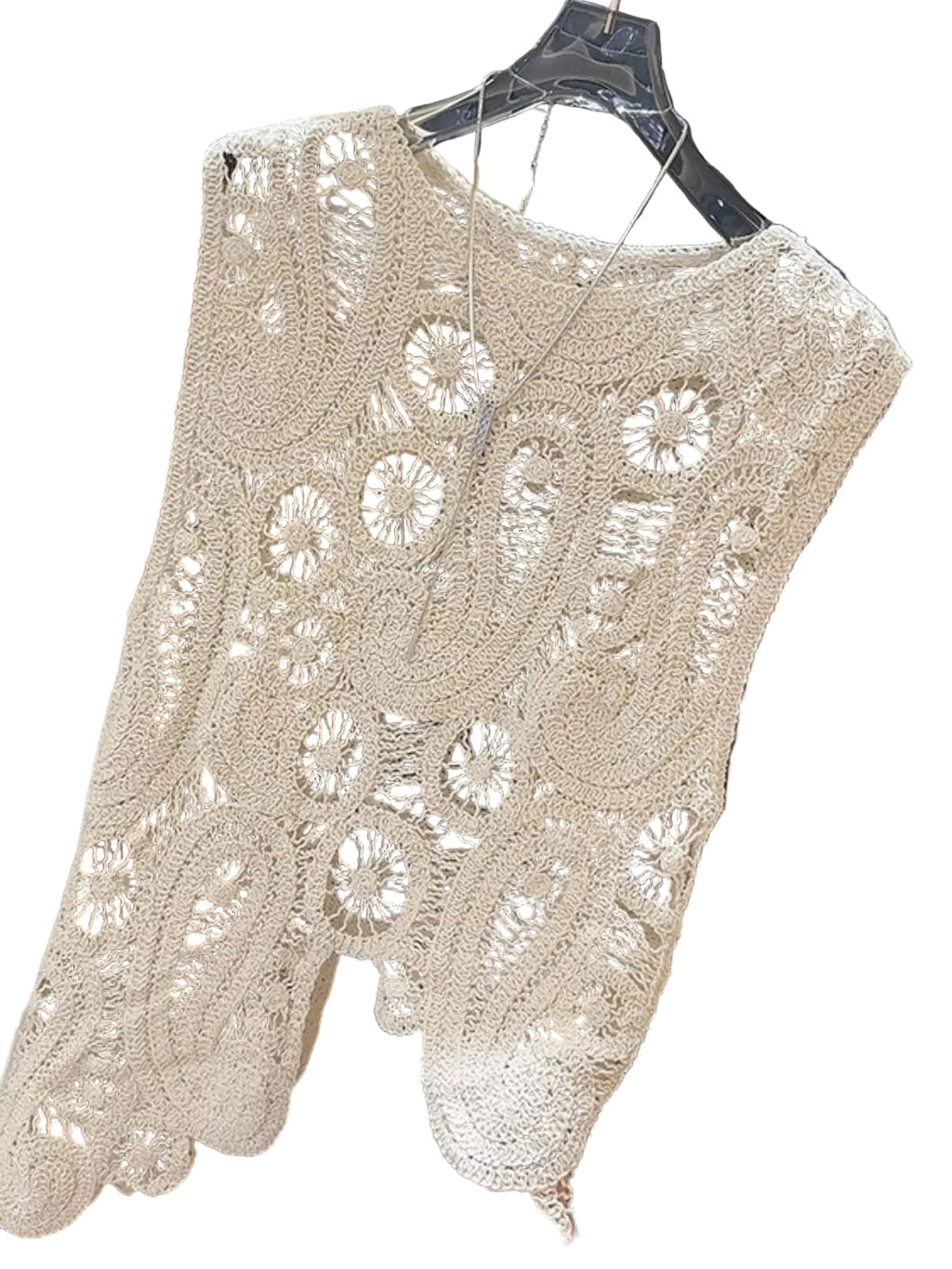 Women’s Crochet Two-Piece Set – Sleeveless Tank & Asymmetrical Maxi Skirt Summer Outfit