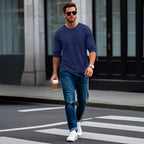 Men’s Crew Neck Cotton T-Shirt with Chest Pocket – Breathable Everyday Essential