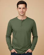 Men’s Classic Cotton Long Sleeve Henley Shirt – Three Button Casual Lightweight Pullover