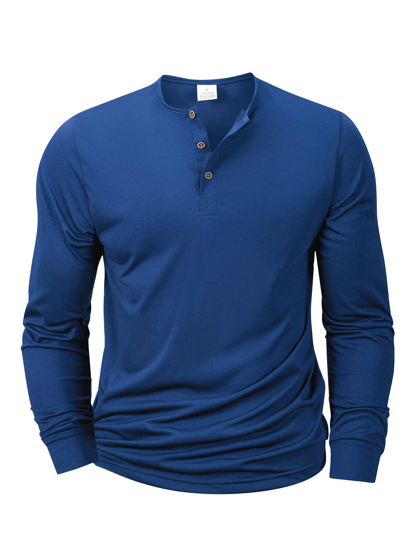 Men’s Classic Cotton Long Sleeve Henley Shirt – Three Button Casual Lightweight Pullover
