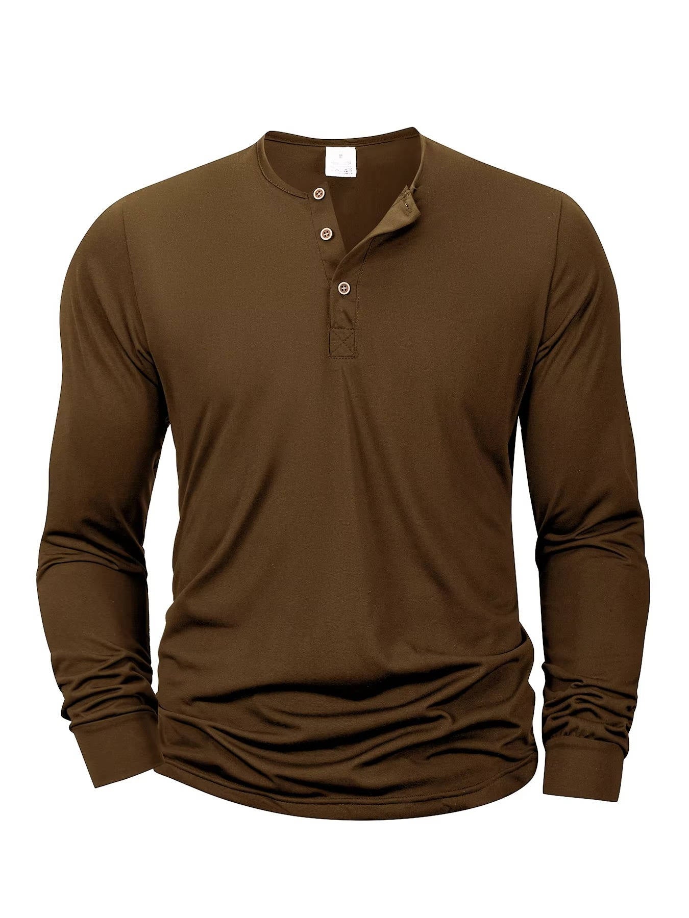 Men’s Classic Cotton Long Sleeve Henley Shirt – Three Button Casual Lightweight Pullover