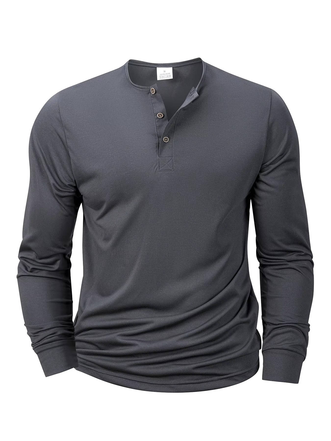 Men’s Classic Cotton Long Sleeve Henley Shirt – Three Button Casual Lightweight Pullover
