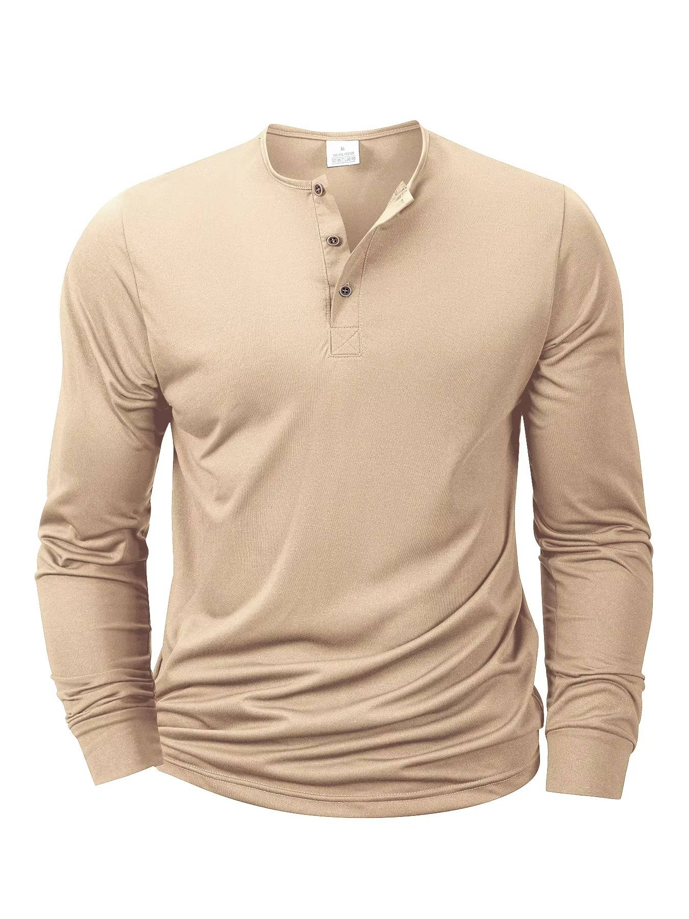 Men’s Classic Cotton Long Sleeve Henley Shirt – Three Button Casual Lightweight Pullover