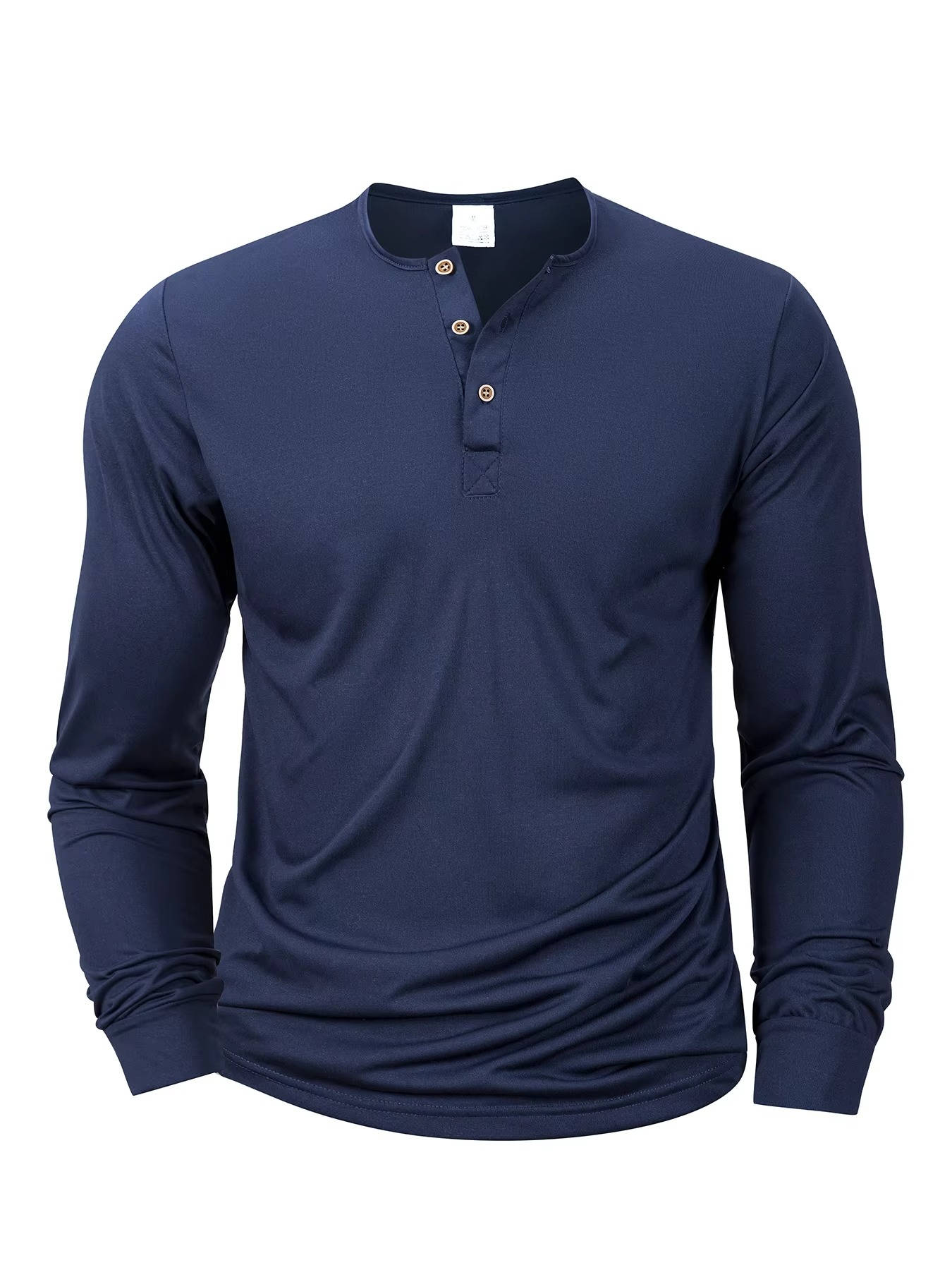 Men’s Classic Cotton Long Sleeve Henley Shirt – Three Button Casual Lightweight Pullover