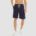 Men’s Casual Cotton Linen Elastic Waist Shorts with Drawstring Lightweight
