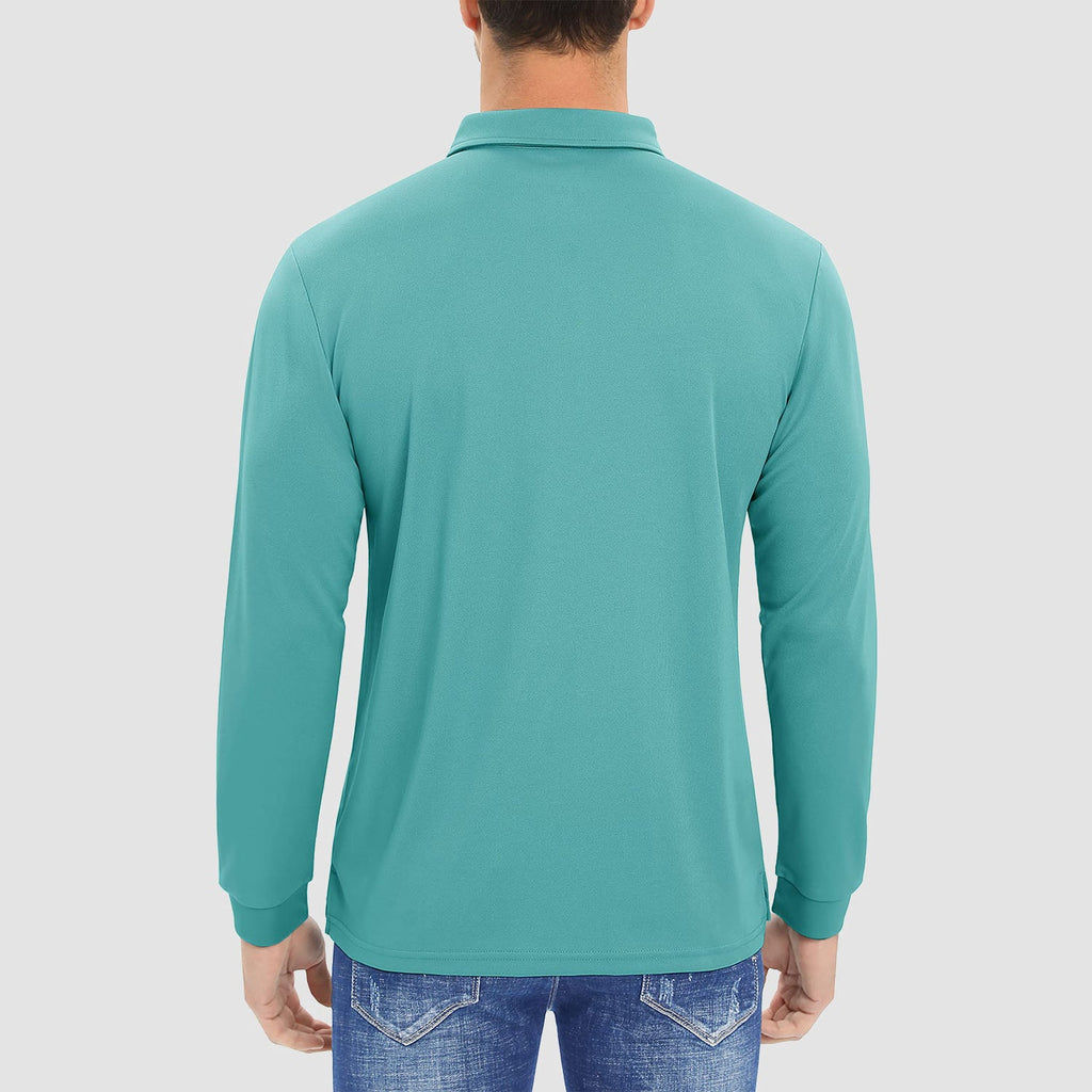 Men’s Performance Quick-Dry Polo Shirt with Classic Collar and Side Slit Hem