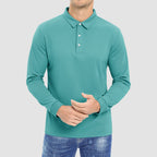 Men’s Performance Quick-Dry Polo Shirt with Classic Collar and Side Slit Hem