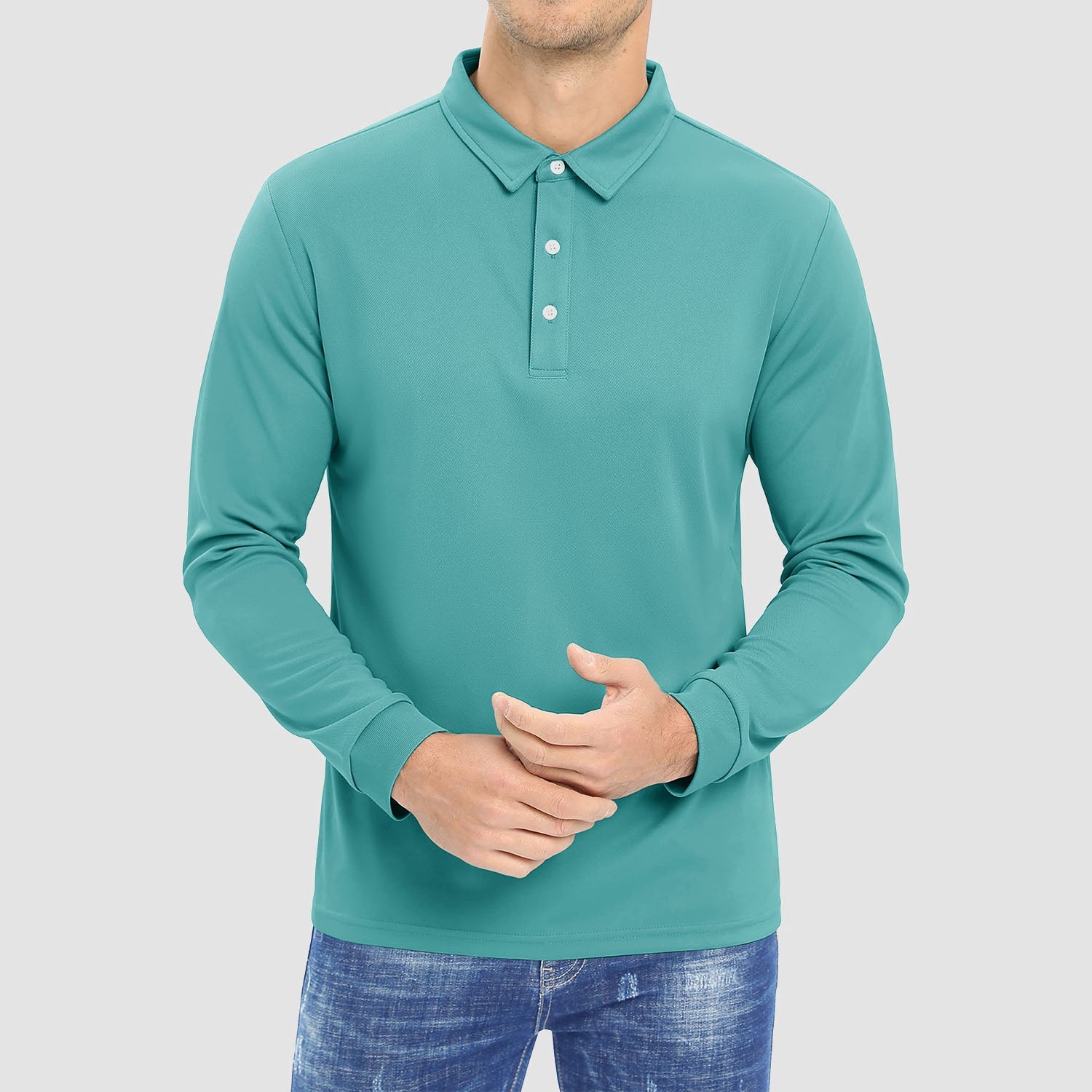 Men’s Performance Quick-Dry Polo Shirt with Classic Collar and Side Slit Hem