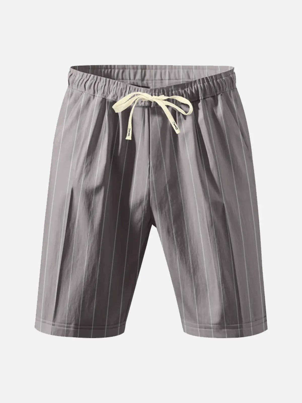 Vertical Pinstripe Drawstring Waist Relaxed Shorts in Navy Blue