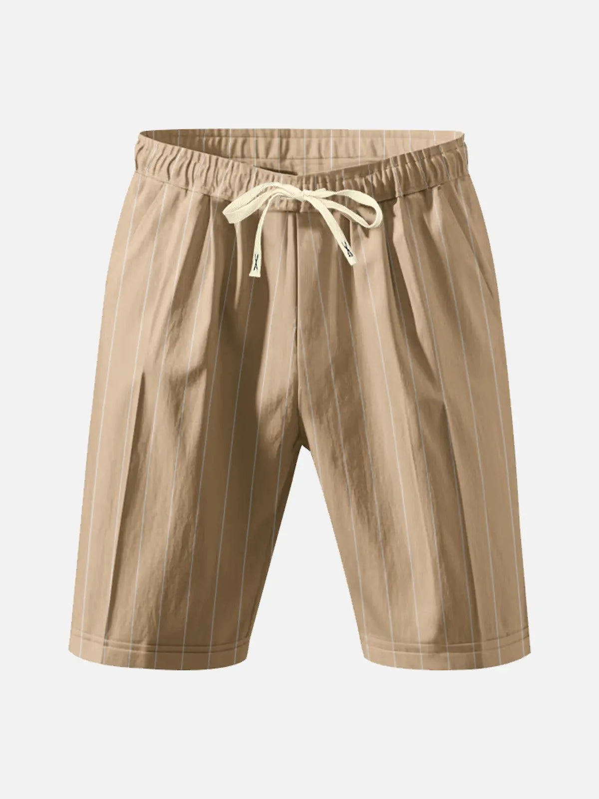 Vertical Pinstripe Drawstring Waist Relaxed Shorts in Navy Blue