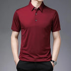 Men's Polo Shirt Breathable Short Sleeve Top for Summer Comfort Versatile Style for Business and Casual Wear