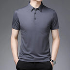 Men's Polo Shirt Breathable Short Sleeve Top for Summer Comfort Versatile Style for Business and Casual Wear