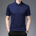 Men's Polo Shirt Breathable Short Sleeve Top for Summer Comfort Versatile Style for Business and Casual Wear
