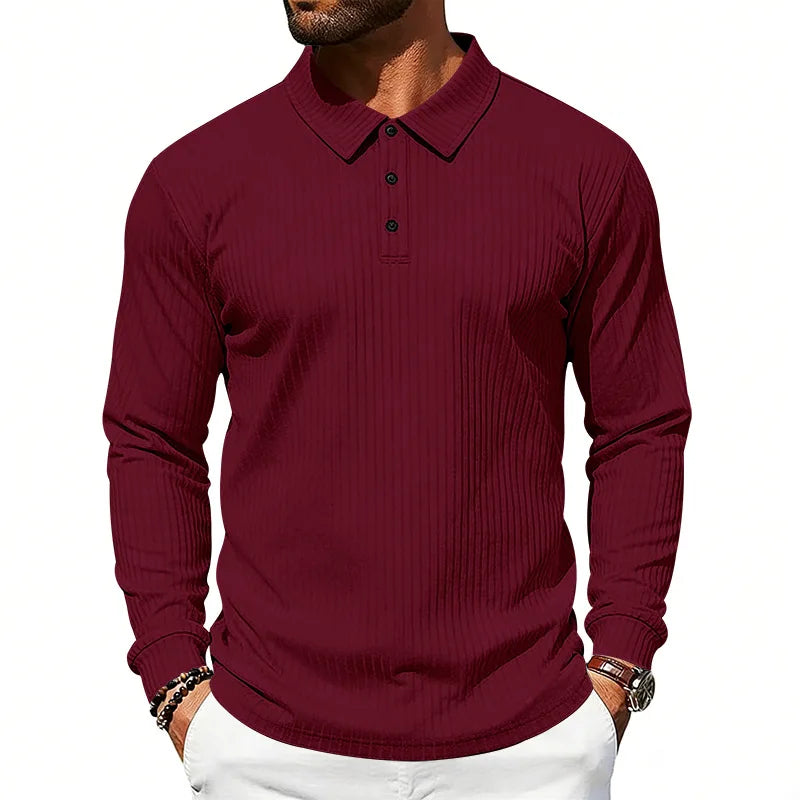 Men's Polo Shirt Ribbed Knitted Design Perfect for summer