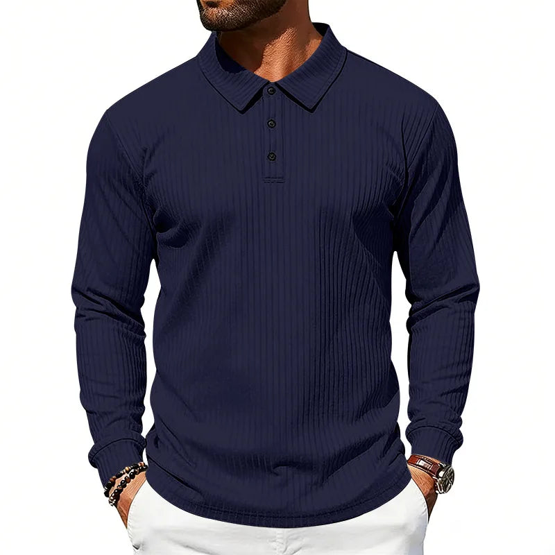 Men's Polo Shirt Ribbed Knitted Design Perfect for summer