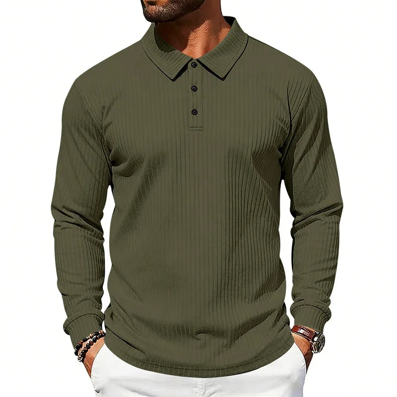Men's Polo Shirt Ribbed Knitted Design Perfect for summer