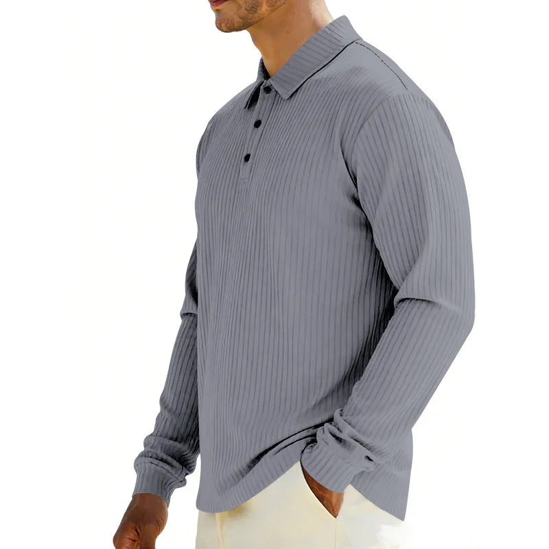Men's Polo Shirt Ribbed Knitted Design Perfect for summer