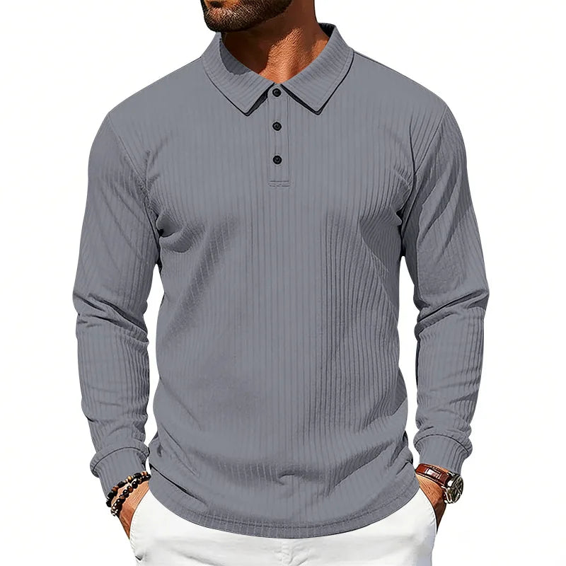 Men's Polo Shirt Ribbed Knitted Design Perfect for summer