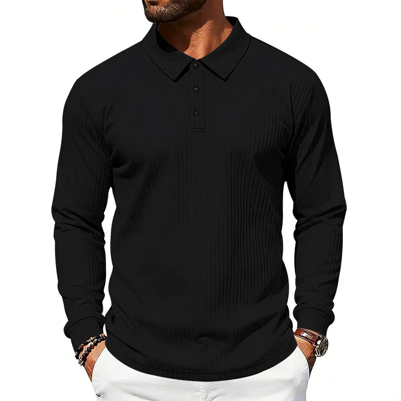 Men's Polo Shirt Ribbed Knitted Design Perfect for summer