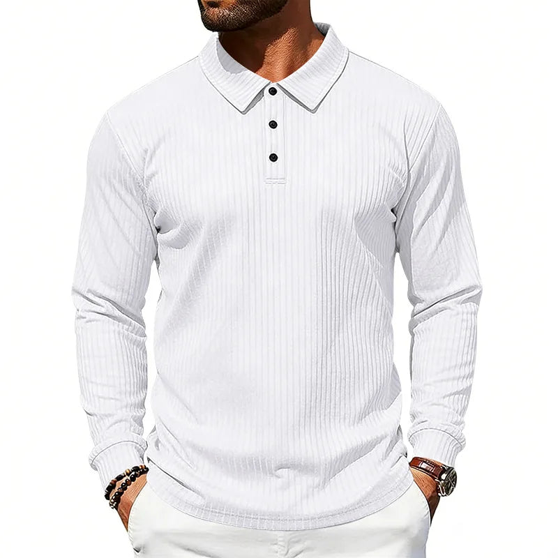 Men's Polo Shirt Ribbed Knitted Design Perfect for summer