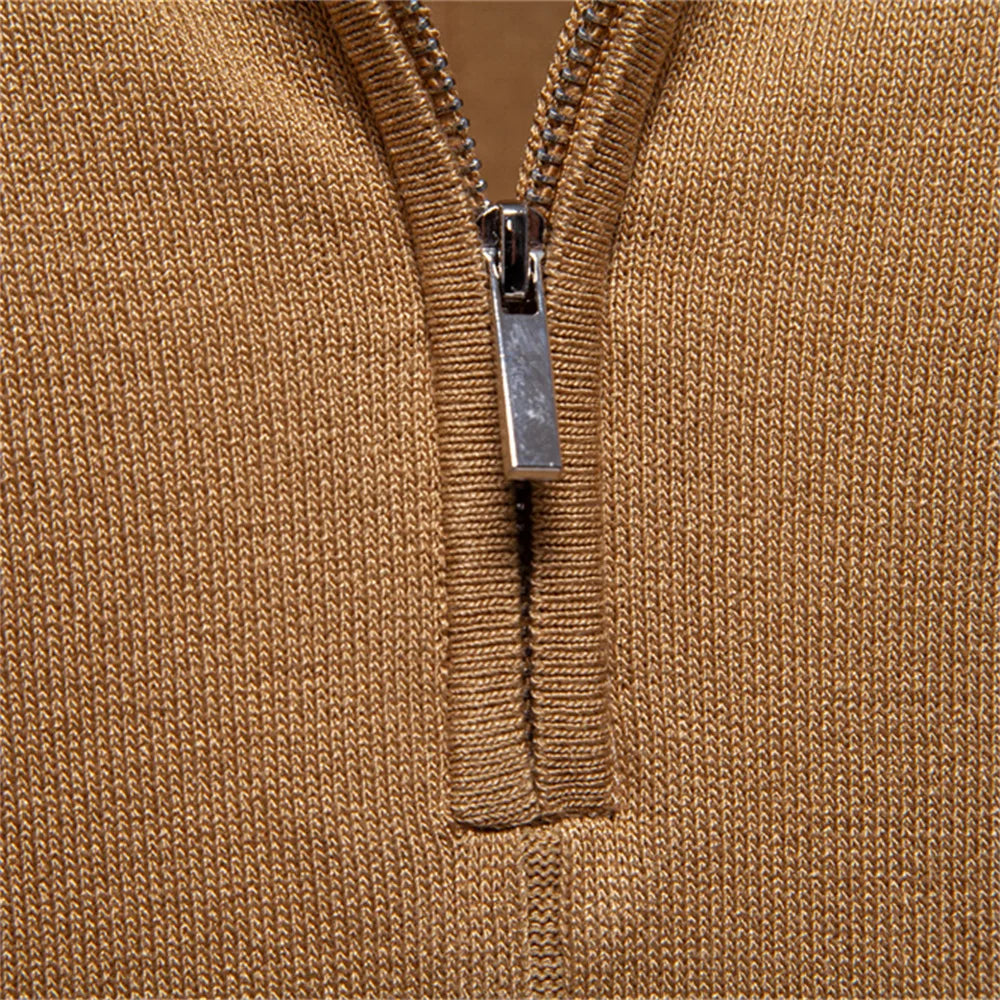 Men's Polo Shirt with Zipper Closure & Slim Fit Design Stylish Athletic Wear