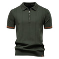 Men's Polo Shirt with Zipper Closure & Slim Fit Design Stylish Athletic Wear