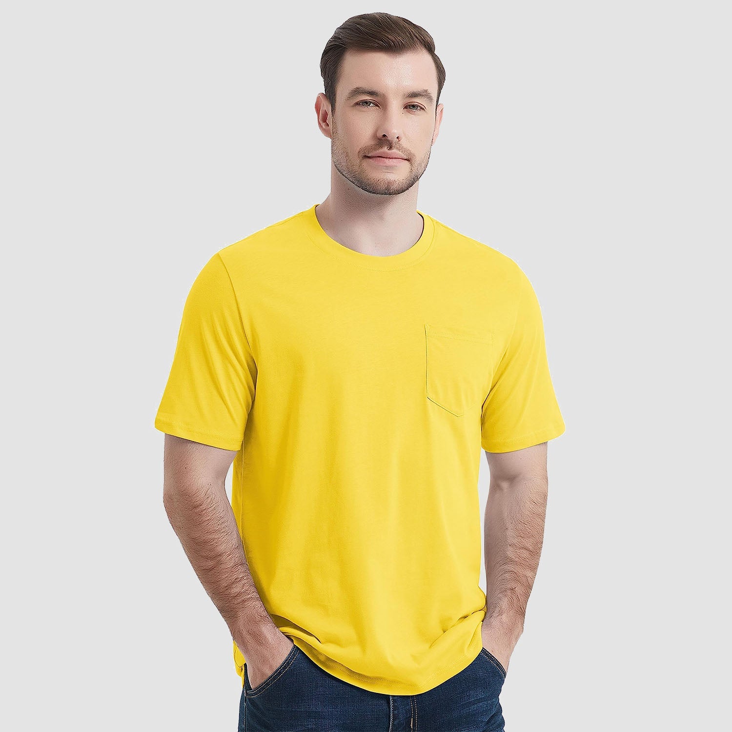 Men's Short Sleeve Pocket T-Shirts  Cotton Crew neck Tee