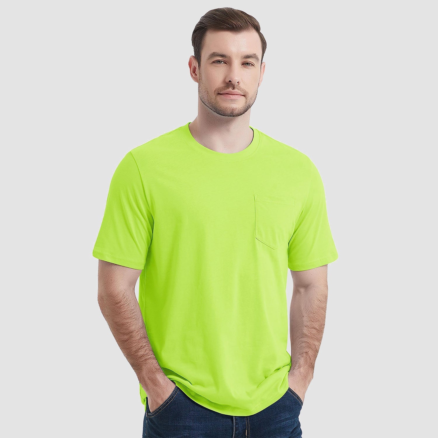 Men's Short Sleeve Pocket T-Shirts  Cotton Crew neck Tee